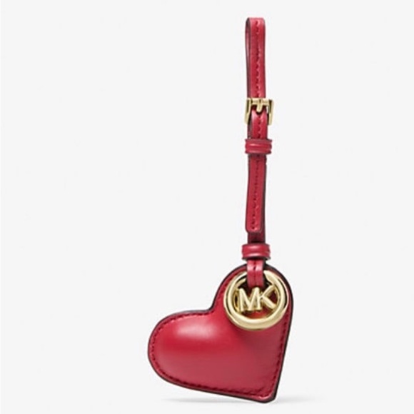 NWT ⚜️♥️⚜️ Michael Kors Metal Puffy Leather Heart Charm - Picture 1 of 9